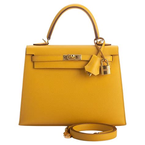 hermes kelly 25 jaune ambre|Hermes kelly 25cm bag.